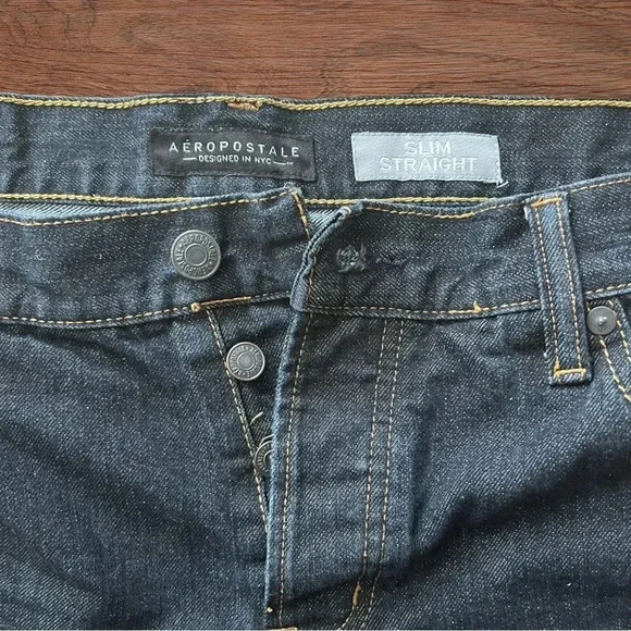 Aéropostale 32x30 Men’s Slim Straight Dark Wash Denim Jeans - Picture 4 of 6